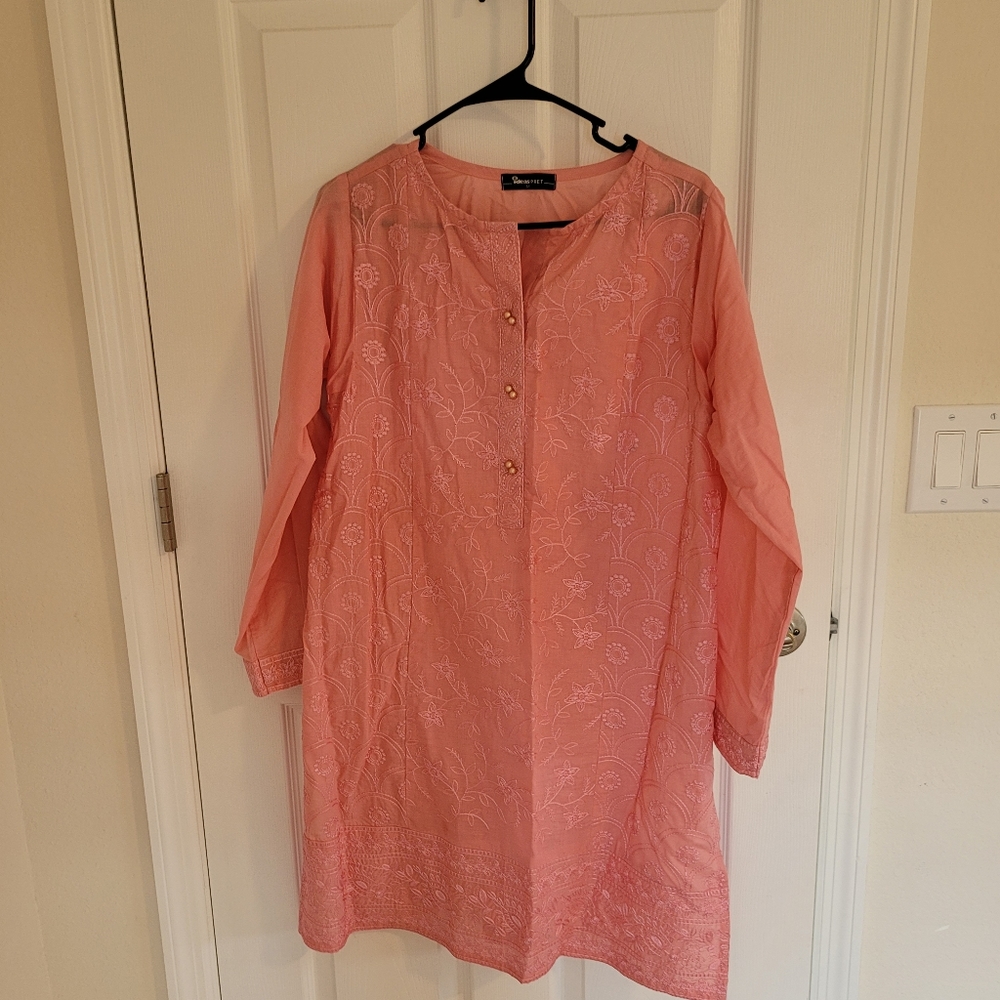 Pakistani Gul Ahmed Pret kurta in pink
